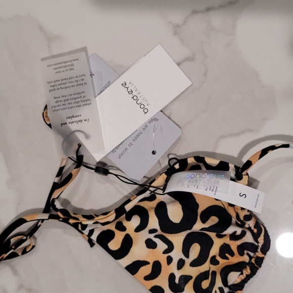 Bond-Eye Australia NWT leopard print string bikini top Small - Picture 2 of 3